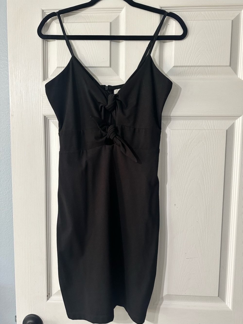 Gianni Bini Black Key Hole Tie Front Mini Dress